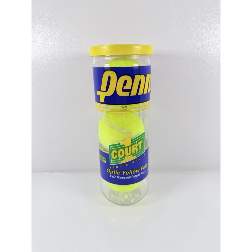 Vintage Penn Court 1 Optic Yellow Tennis Balls,‎ In Original Packaging-Unopened